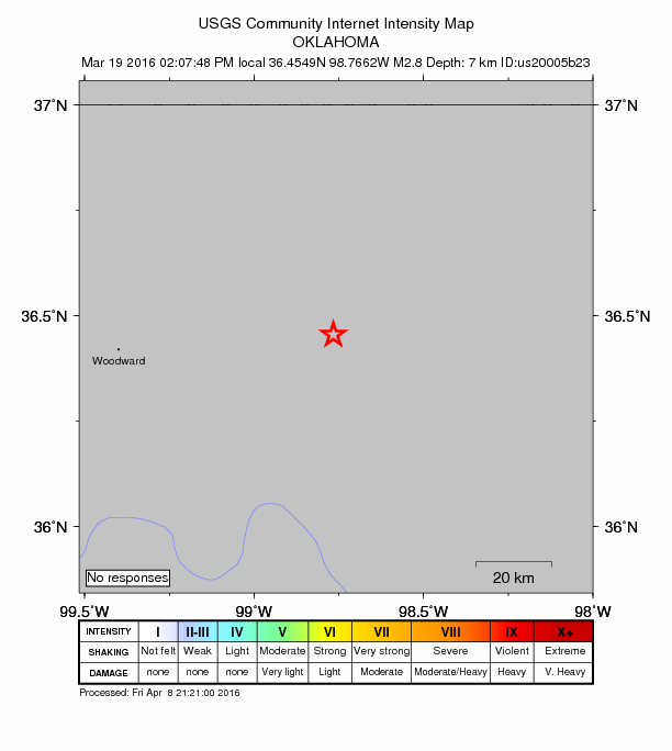 Did You Feel It? map: shaking reported by the public