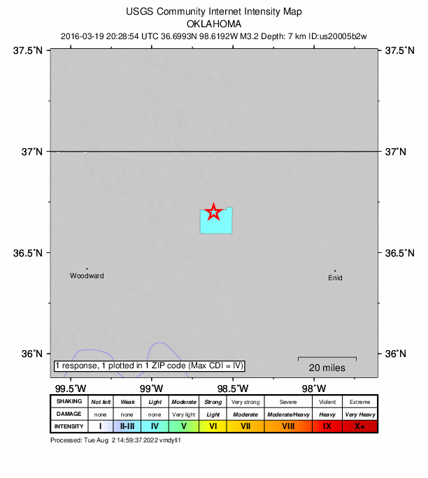 Did You Feel It? map: shaking reported by the public