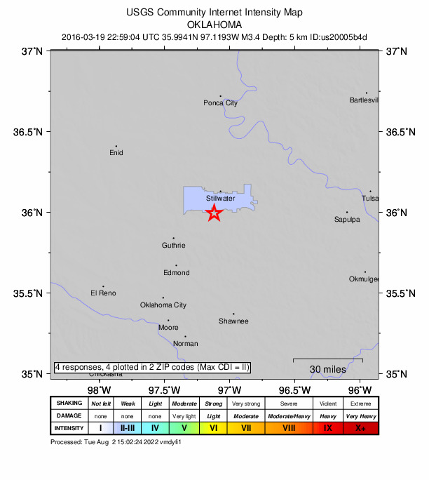 Did You Feel It? map: shaking reported by the public