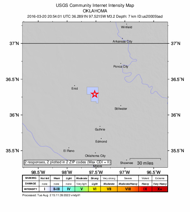Did You Feel It? map: shaking reported by the public