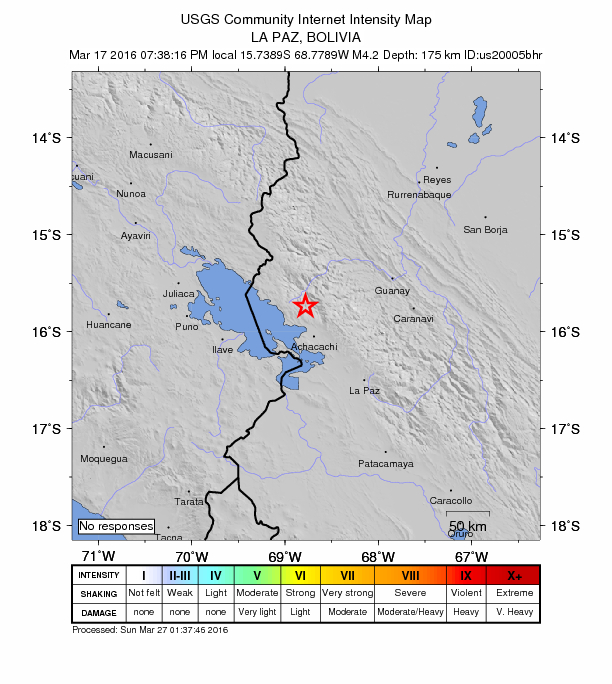 Did You Feel It? map: shaking reported by the public