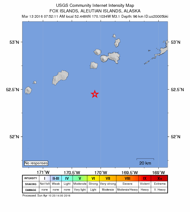 Did You Feel It? map: shaking reported by the public