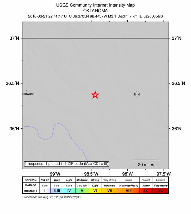 Did You Feel It? map: shaking reported by the public