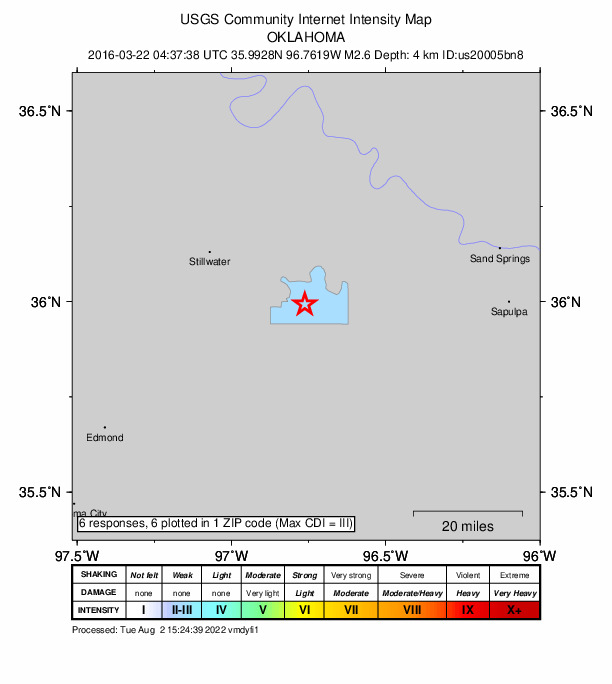 Did You Feel It? map: shaking reported by the public