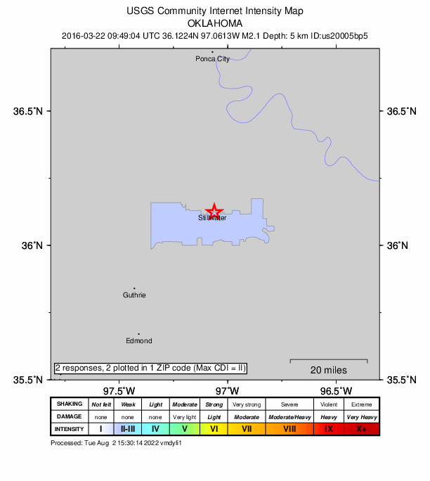 Did You Feel It? map: shaking reported by the public