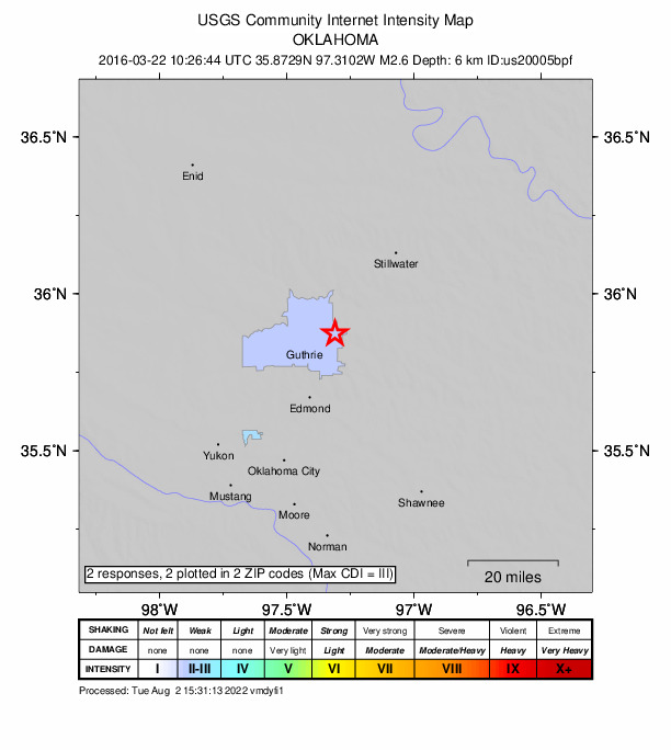 Did You Feel It? map: shaking reported by the public