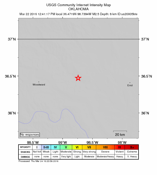 Did You Feel It? map: shaking reported by the public