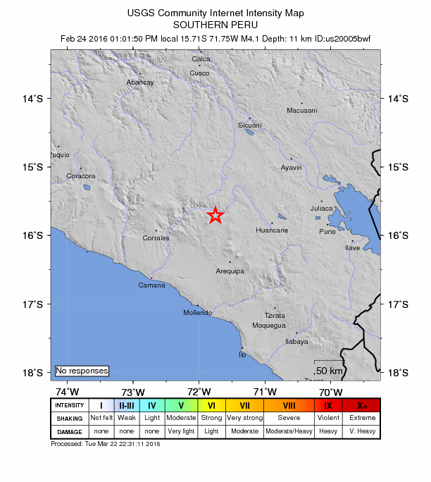 Did You Feel It? map: shaking reported by the public