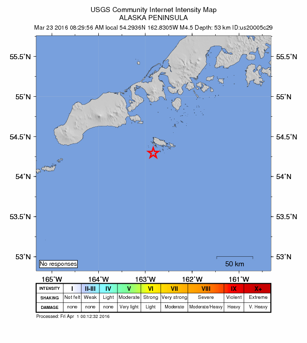 Did You Feel It? map: shaking reported by the public
