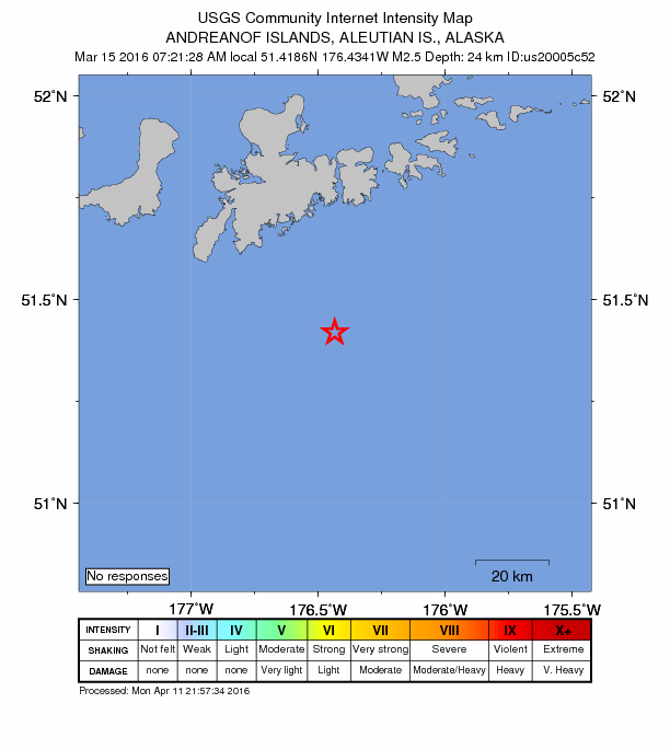 Did You Feel It? map: shaking reported by the public