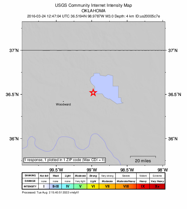 Did You Feel It? map: shaking reported by the public