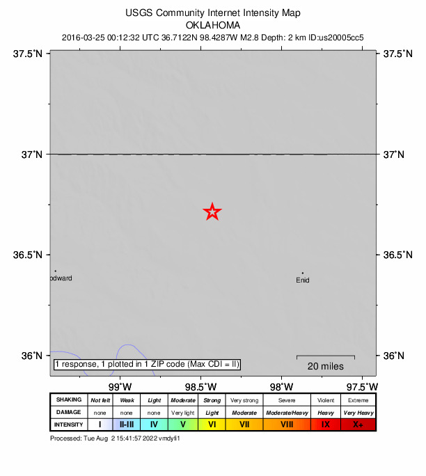 Did You Feel It? map: shaking reported by the public