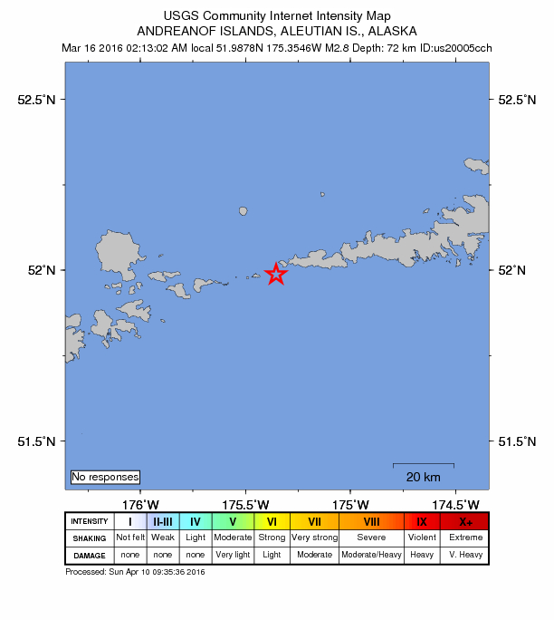 Did You Feel It? map: shaking reported by the public