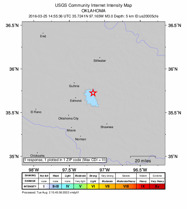 Did You Feel It? map: shaking reported by the public