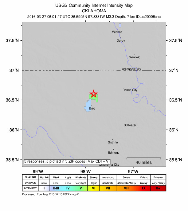 Did You Feel It? map: shaking reported by the public