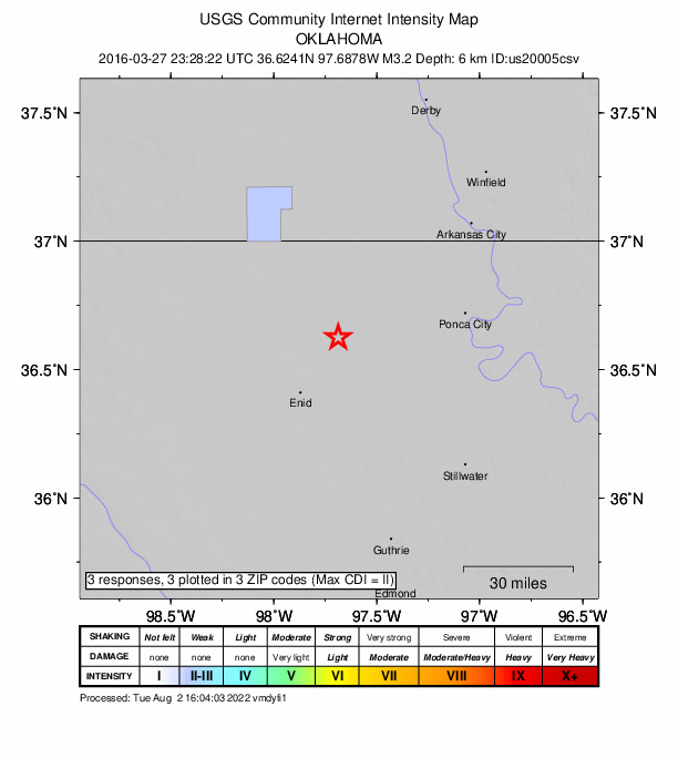Did You Feel It? map: shaking reported by the public
