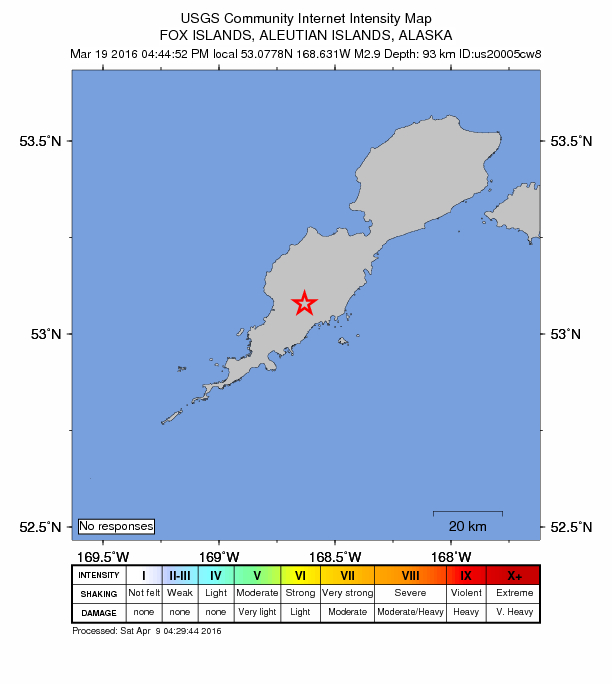 Did You Feel It? map: shaking reported by the public