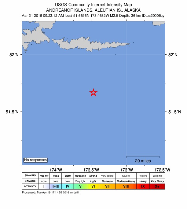 Did You Feel It? map: shaking reported by the public