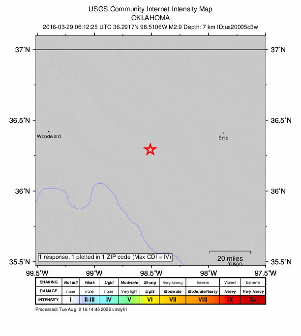 Did You Feel It? map: shaking reported by the public