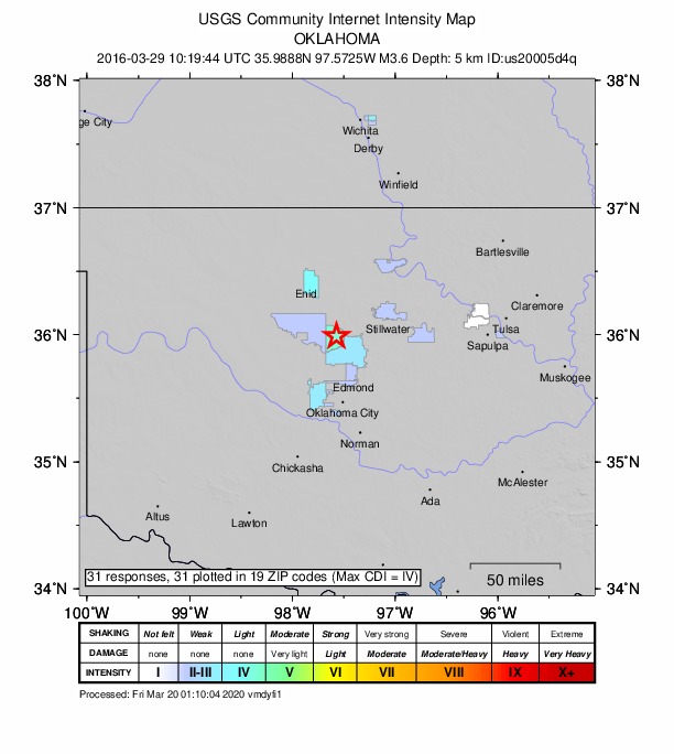 Did You Feel It? map: shaking reported by the public
