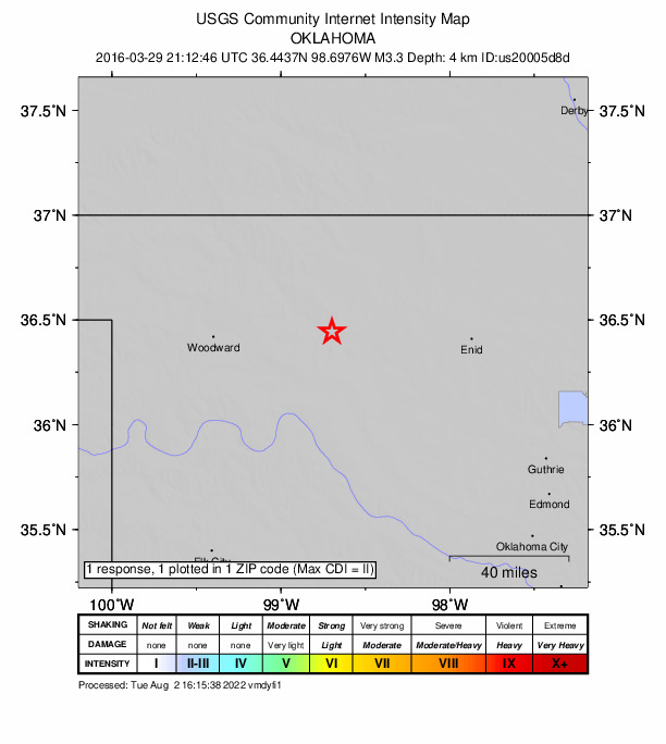 Did You Feel It? map: shaking reported by the public