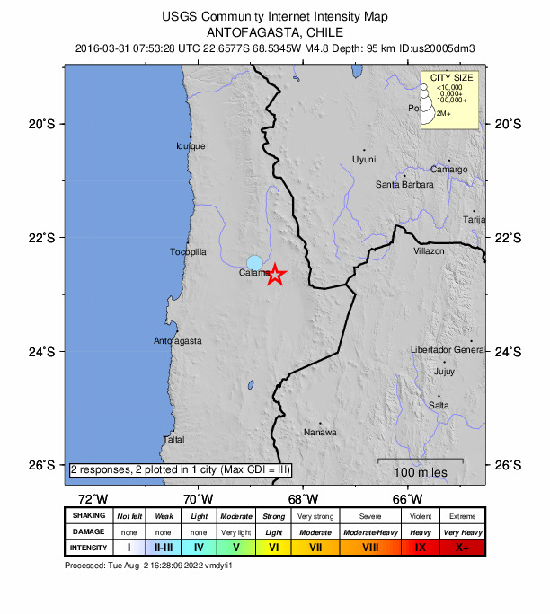 Did You Feel It? map: shaking reported by the public