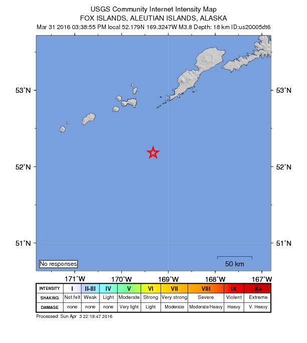 Did You Feel It? map: shaking reported by the public