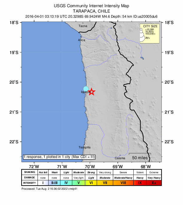 Did You Feel It? map: shaking reported by the public