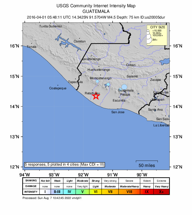 Did You Feel It? map: shaking reported by the public