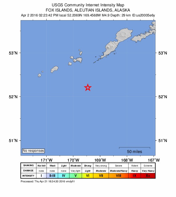 Did You Feel It? map: shaking reported by the public