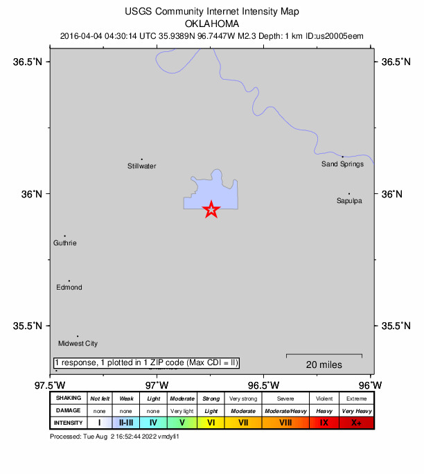 Did You Feel It? map: shaking reported by the public