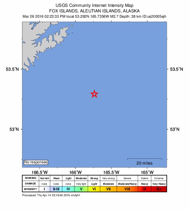 Did You Feel It? map: shaking reported by the public
