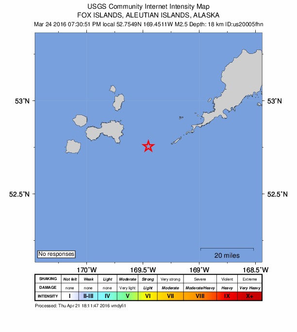 Did You Feel It? map: shaking reported by the public