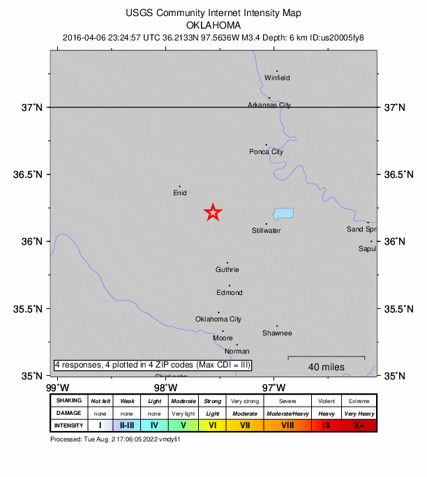 Did You Feel It? map: shaking reported by the public