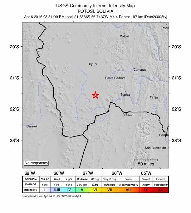 Did You Feel It? map: shaking reported by the public