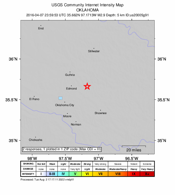 Did You Feel It? map: shaking reported by the public