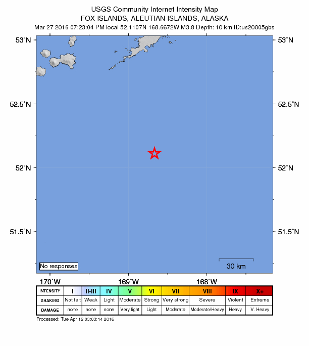 Did You Feel It? map: shaking reported by the public