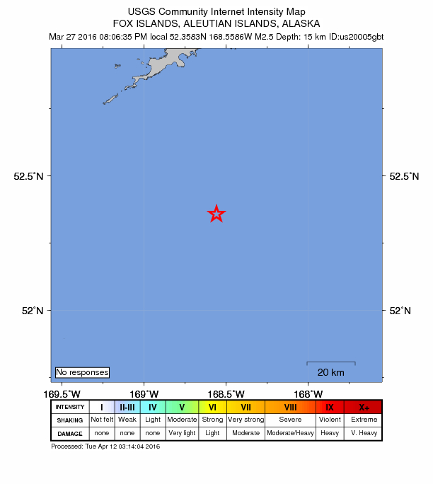 Did You Feel It? map: shaking reported by the public