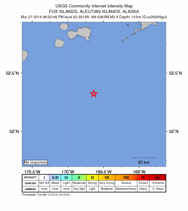 Did You Feel It? map: shaking reported by the public
