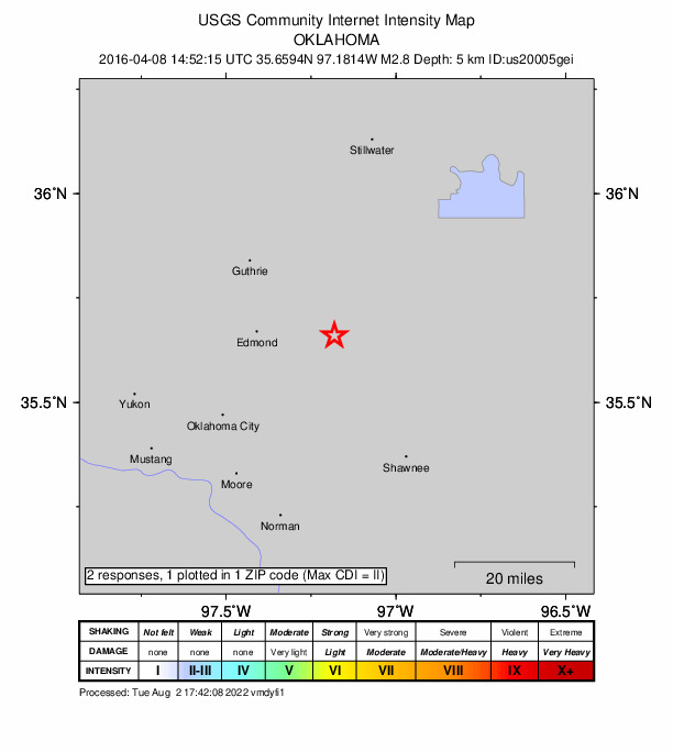 Did You Feel It? map: shaking reported by the public