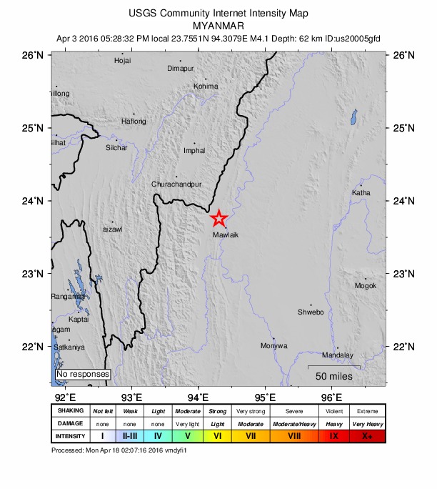 Did You Feel It? map: shaking reported by the public