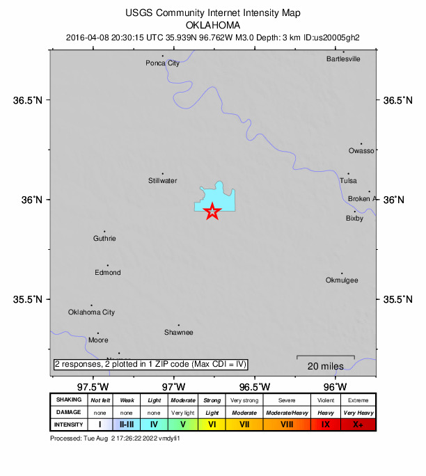 Did You Feel It? map: shaking reported by the public
