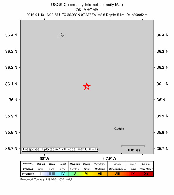 Did You Feel It? map: shaking reported by the public