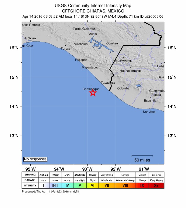 Did You Feel It? map: shaking reported by the public