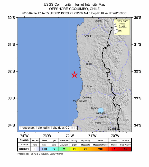 Did You Feel It? map: shaking reported by the public