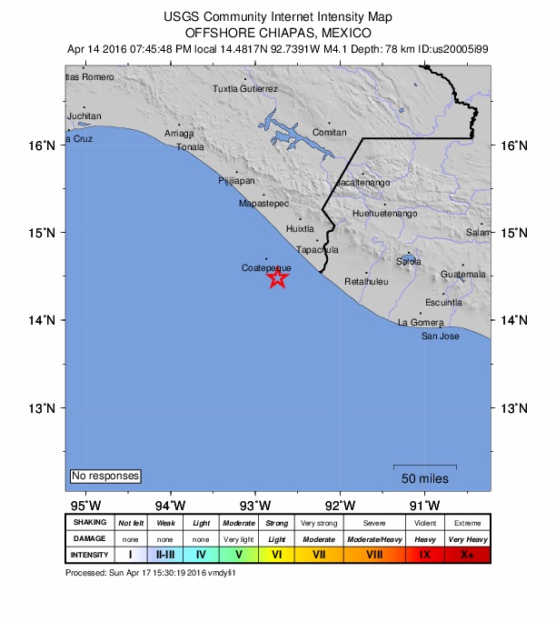 Did You Feel It? map: shaking reported by the public