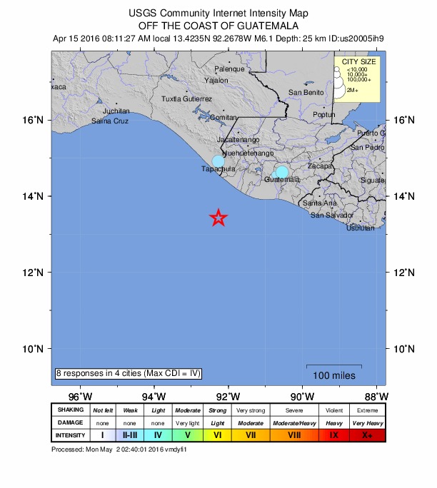 Did You Feel It? map: shaking reported by the public
