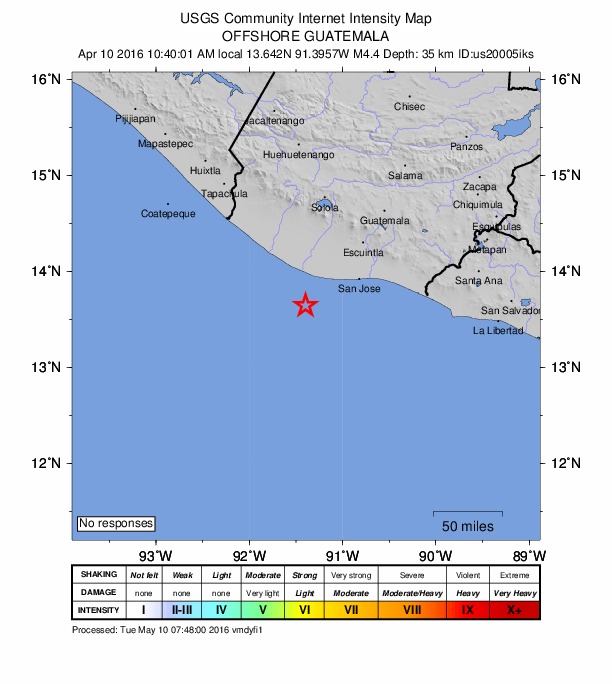 Did You Feel It? map: shaking reported by the public