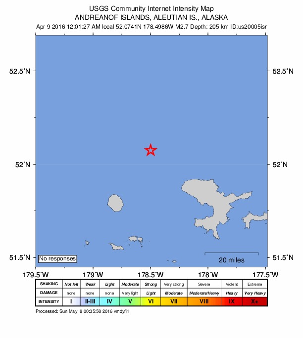 Did You Feel It? map: shaking reported by the public