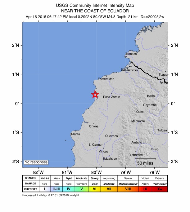 Did You Feel It? map: shaking reported by the public